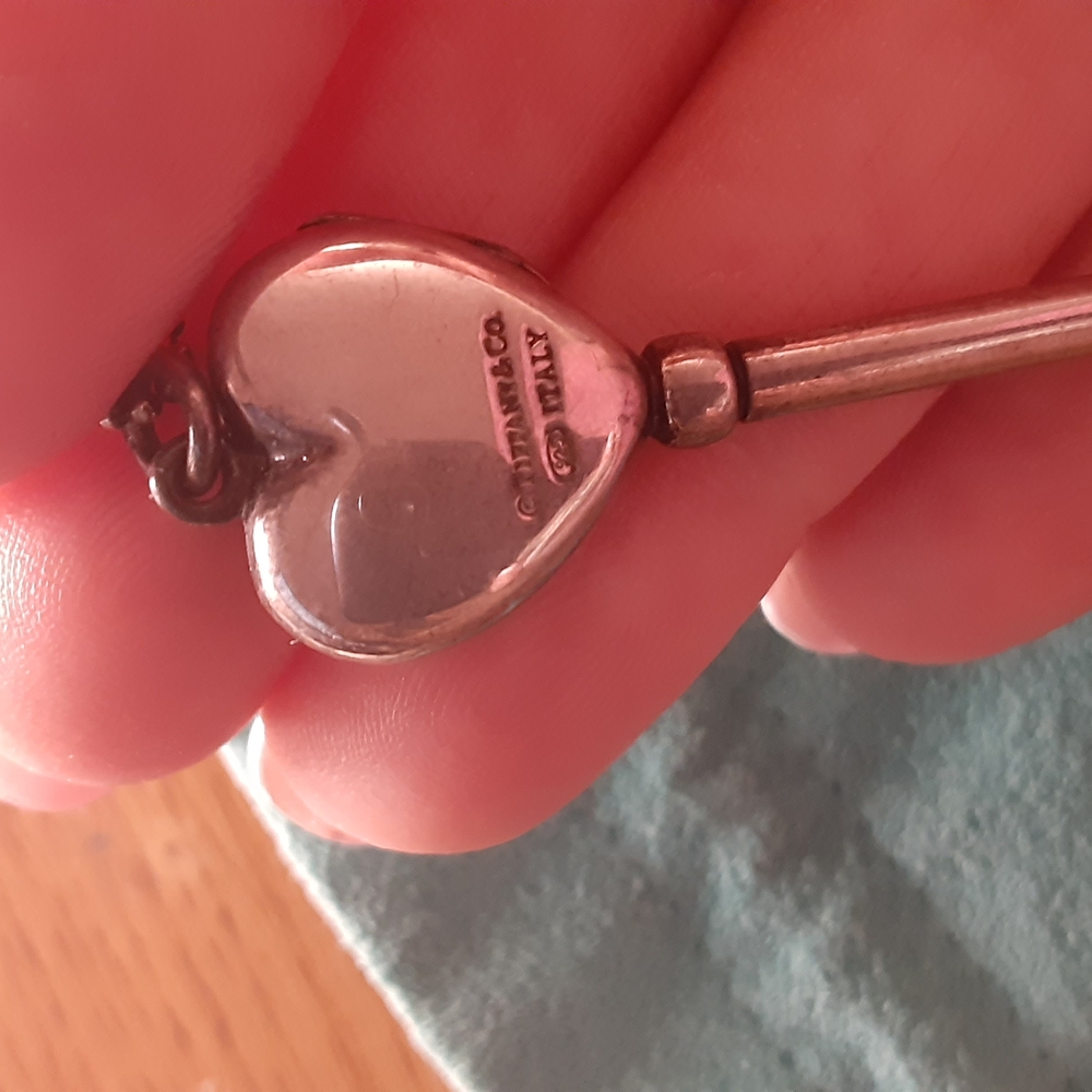 Tiffany & Co. Silver Heart Key Necklace-Vintage - Picture 6 of 9